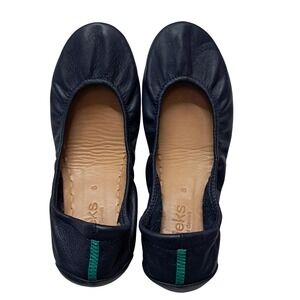 Tieks Ballet Flats Shoes Women's 8 California Navy Blue Slip On Leather Comfy